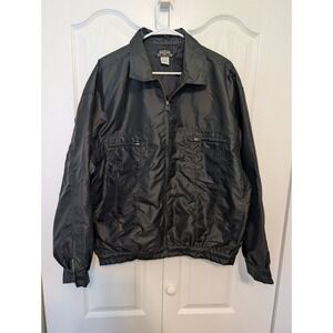 Bugle Boy Mens Size Large Black Full Zip Windbreaker Jacket Y2K